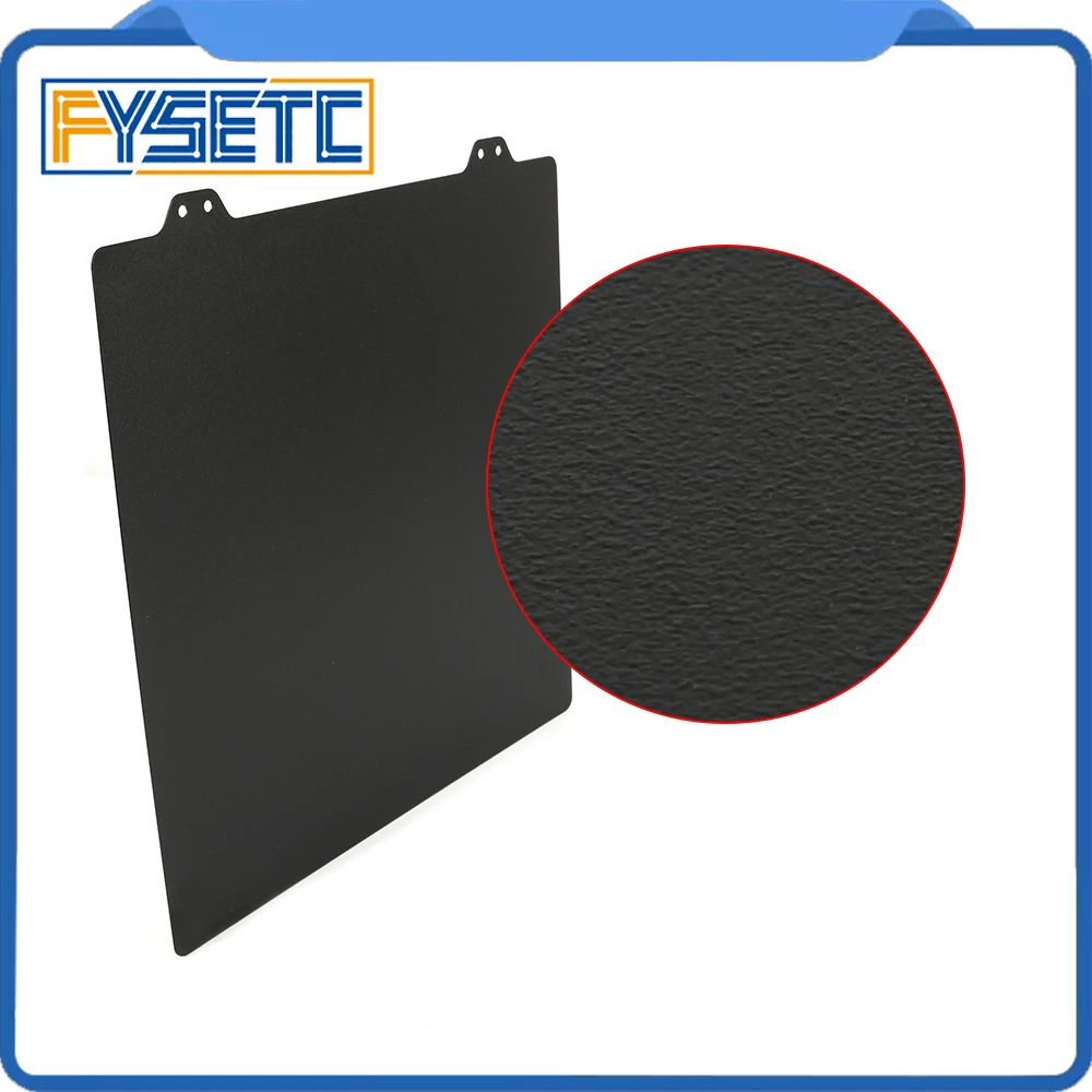 Kopen 220 235 300mm MK52 Dubbelzijdig Geweven PEI Lente Staalplaat Gepoedercoat PEI Voor Prusa i3 MK3 MK3S Ender 3 Anet A8 Wanhao