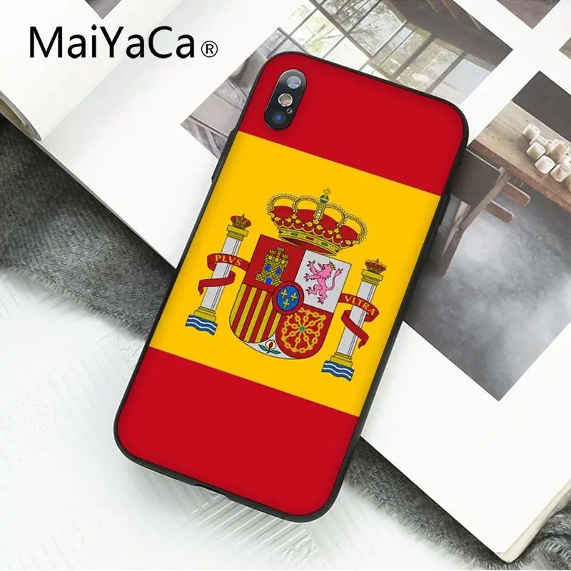 MaiYaCa чехол для телефона с испанским флагом для iphone 11 Pro 11Pro Max 6S 6plus 7 7plus 8 8Plus X Xs MAX 5 5S XR