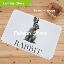 Половик домашний декор с изображением кролика, леса, медведя, Нескользящие кухонные ковры для гостиной, детские напольные ковры