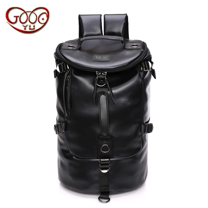 

New Korean version of the full waterproof men's backpack trend high-quality PU leather bag leisure travel large-capac