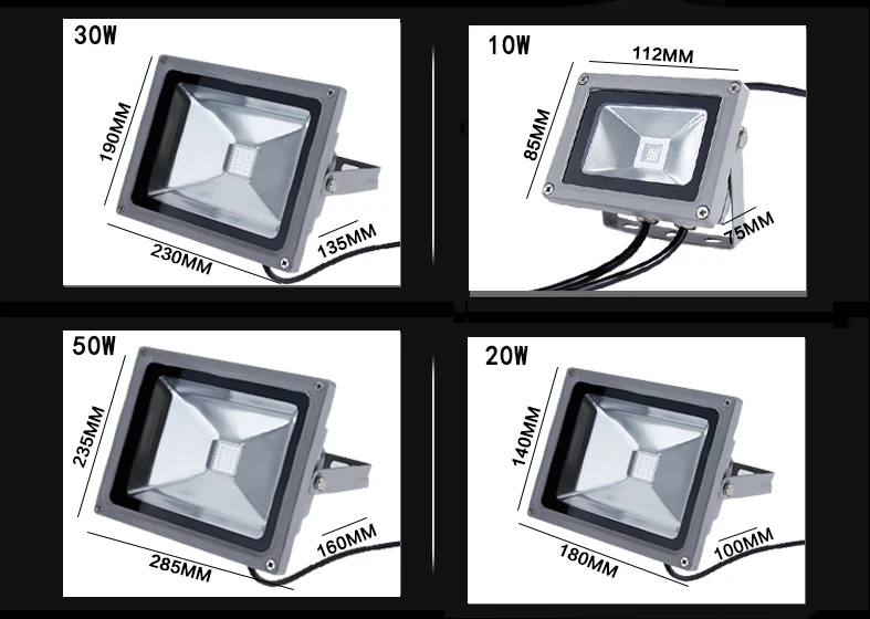 suporte DMX512 controle, DC24V, 10W, 20W, 30W, 50W