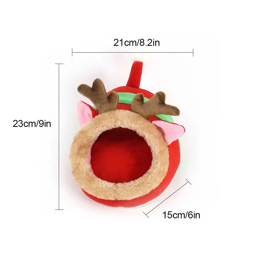 Морские свинки, зимний теплый дом, маленькие домашние животные, хомяк, рождественское гнездо, мягкая плюшевая спальная кровать, домик для животных, товары для домашних животных