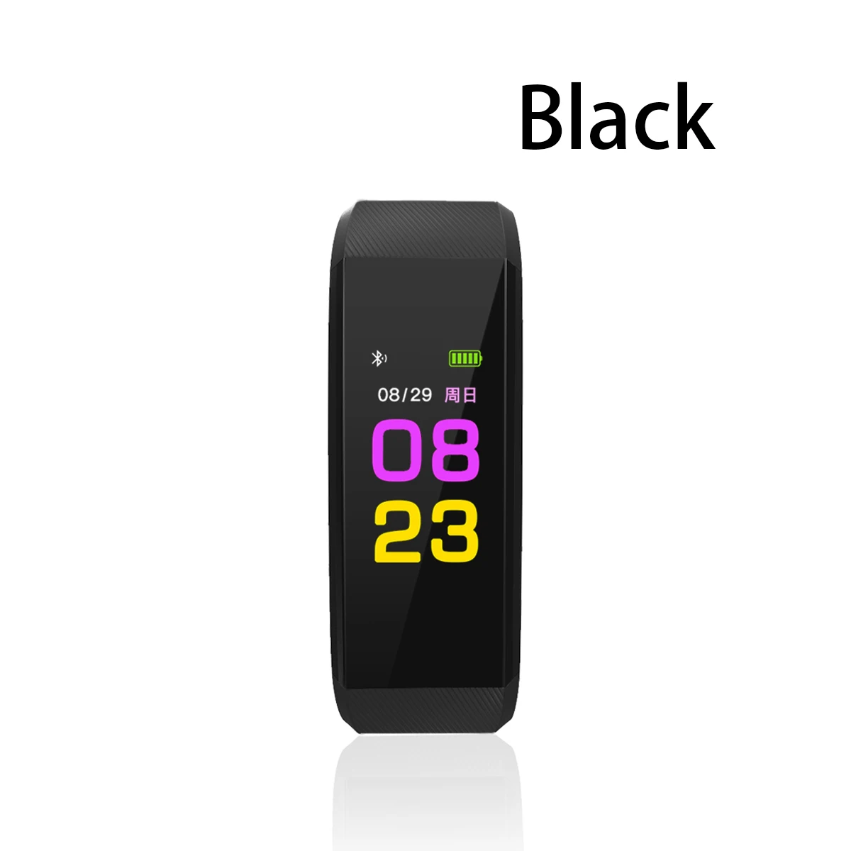 Мужские умные часы с цветным экраном и Bluetooth, женские водонепроницаемые спортивные часы, браслет с монитором сердечного ритма для IPhone, Apple, Android, IOS - Цвет: Black