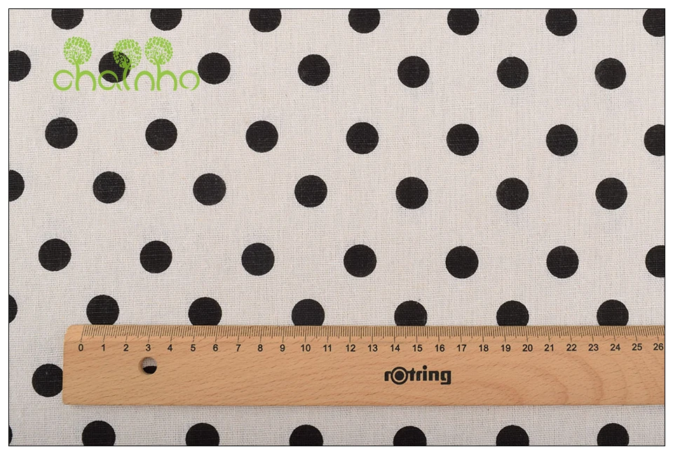 Chainho,6pcs/Lot,Black&White Series,Patchwork Printed Cotton Linen Fabric,For DIY Quilting&Sewing Placemat,Bags Material,25x45cm