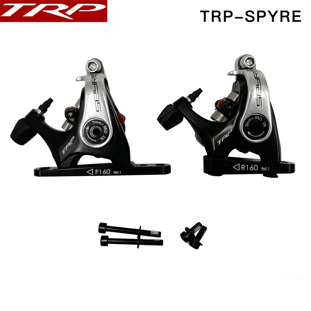 

TRP Spyre Flat Mount bicycle Mechanical Dual Side Actuation Road Disc Brakes Caliper Front Rear160 mm calipers w/ or w/o Rotor