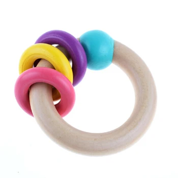 

1 Pcs Baby Teething Ring WoodenTeether Baby Gift Teething Animal Toy Baby Safety Natural Molar Stick Teether Toy