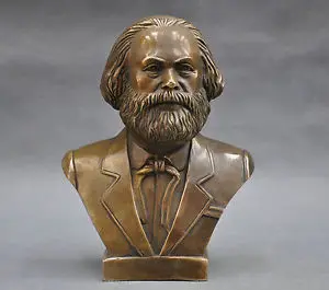 

Old 7'' German Great Communist Carl portrait Marx Engels Lenin Stalin Marx Bust BRASS Statue decoration brass factory outlets