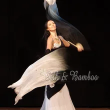 Черный градиент к белому,(1 шт. справа+ 1 шт. слева) 1,5 м* 0,9 м(5"* 35") Ручная роспись танец живота Шелковый веер вуаль, настоящий струящийся шелк