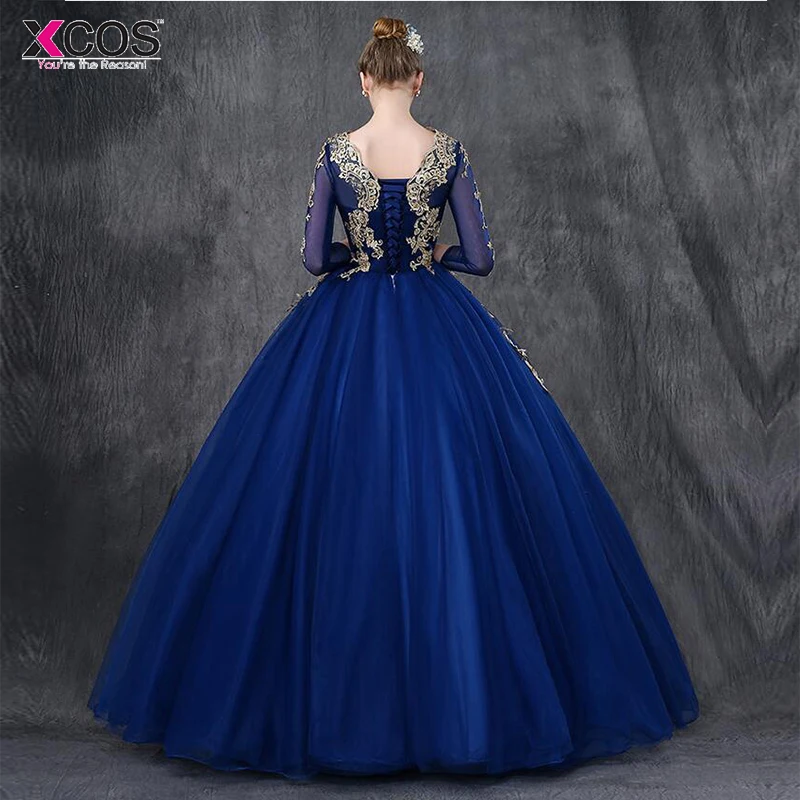 Walk-Beside-You-Royal-Blue-Quinceanera-Dresses-Three-Quarter-Sleeves-Lace-Applique-Beaded-Ball-Gown-Vestidos (1)