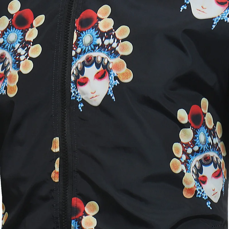2019 Autumn Long Sleeve Men Jacket Chinese style Cartoon Printing Mens Casual Slim Fit Stand Collar Mens Jacket Coat 2019 Autumn Long Sleeve Men Jacket Chinese style Cartoon Printing Mens Casual Slim Fit Stand Collar Mens Jacket Coat
