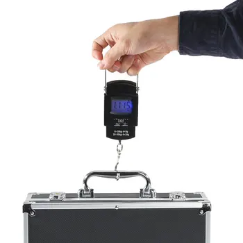 

50kg x 10g Mini Digital Scale for Fishing Luggage Travel Weighting Steelyard Hanging Electronic Hook Scale