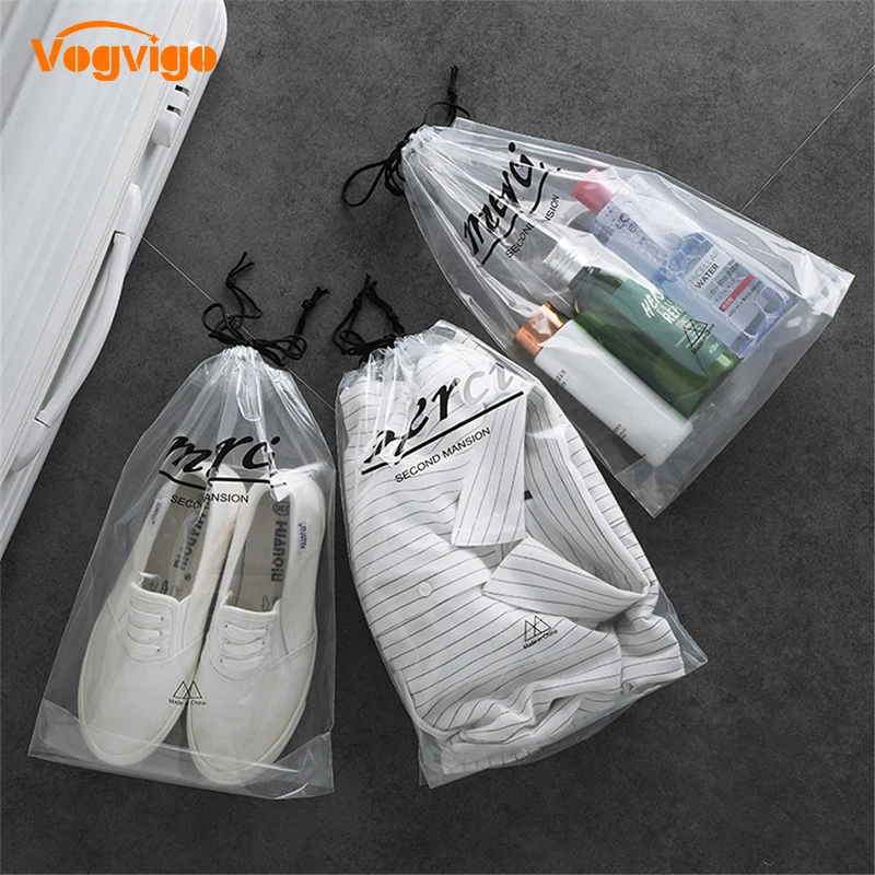 Vogvigo PortableTransparent Drawstring Storage Cosmetic Bag Waterproof Organizer Makeup Bags Travel Toiletry Case Accessories