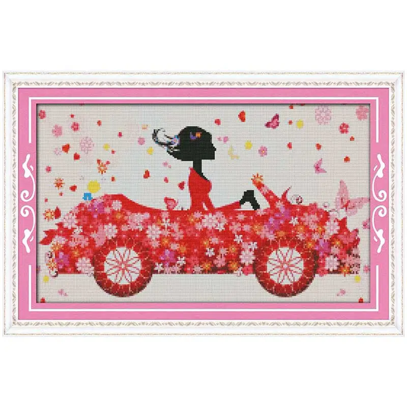 

Colorful floats Pattern Counted Cross Stitch 11CT 14CT Cross Stitch Set Wholesale Cartoon Cross-stitch Kit Embroidery Needlework