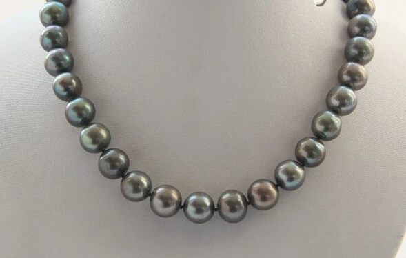 

Jewelr 005211 stunning big round green freshwater cultured pearl necklace