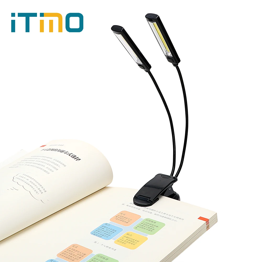 iTimo LED Book Light Clip on Note Lamp Flexible Folding Indoor Lighting
