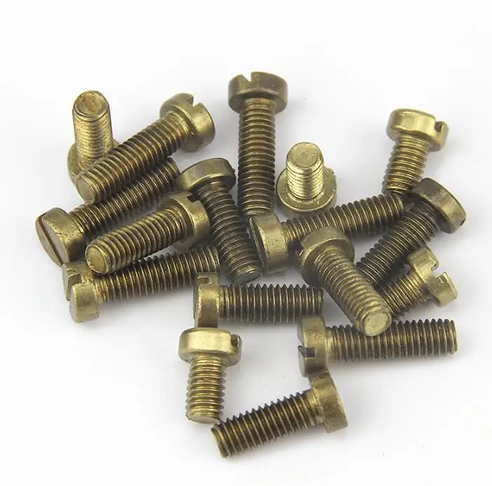 100Pcs M2 M3 M4 M5 M6 Brass Screws Slotted Cheese Head Brass Bolt DIN84