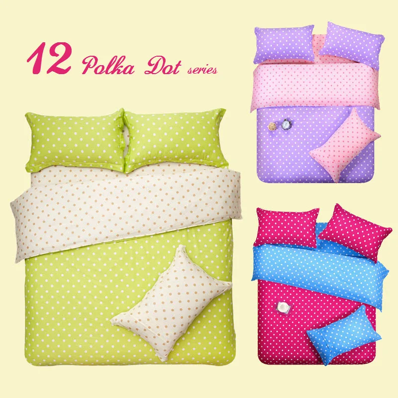 12 Types Polka Dot Duvet Cover Blue Green Purple Pink Patchwork