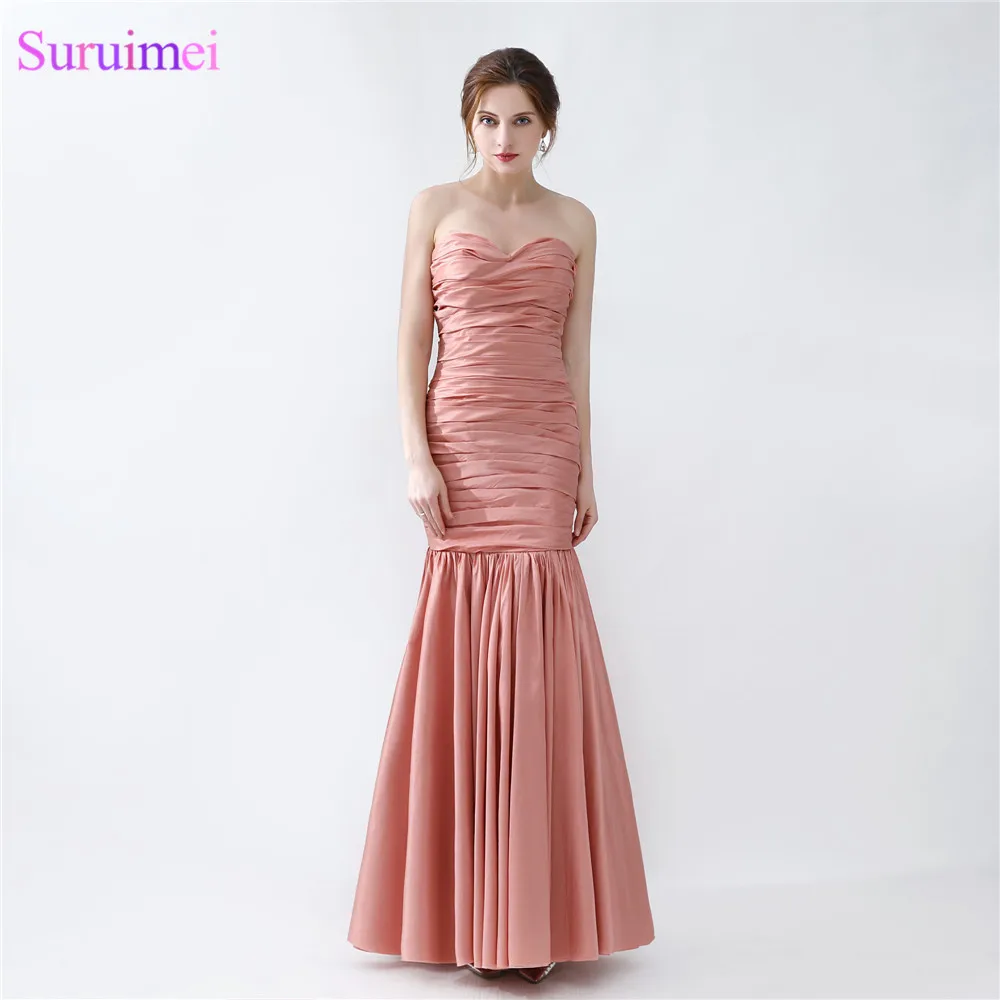 peach evening gown