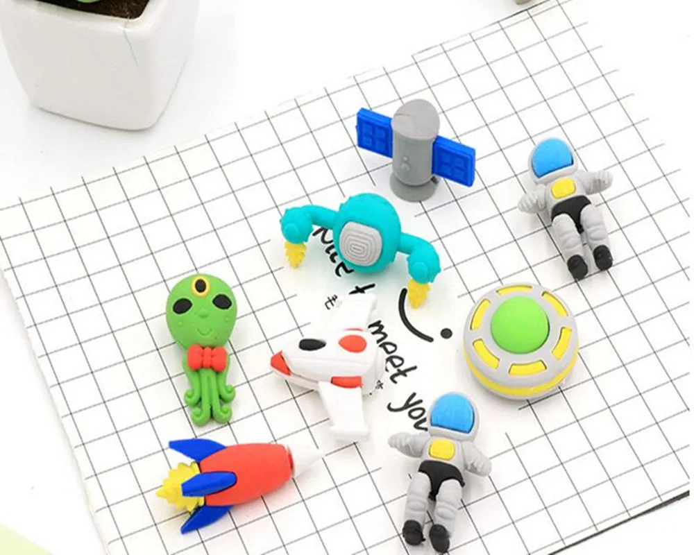 

Spaceman Eraser PK Monster Eraser Space Shuttle Eraser with 4 pieces per lot New Arrival Eraser The Best School Stationery