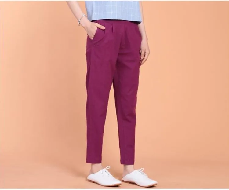 cintura elástica casual, calças harém, fundo feminino vintage, verão, 2023
