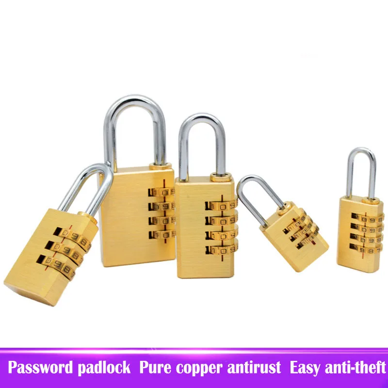 

Brass Code Lock Outdoor Iron gate Anti-rust Lock Locker Luggage Small padlock 4 Digits Number Combination Lock Password Lock