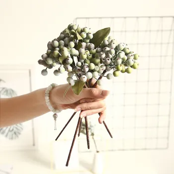 1 Branch Foam Artificial Berry Single Bean Simulation Artificial Flower Fake Flowers Small Berry Beautiful Handmade Home Decor