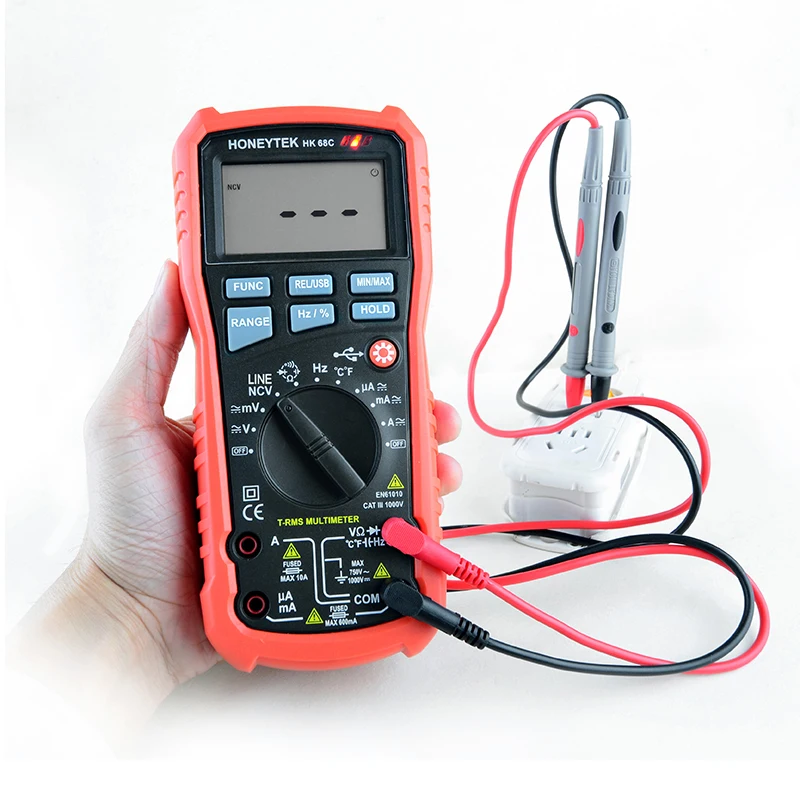 HK68C Multimeter Meter Current ACDC Voltage Resistance Capacitance Frequency Temperature Tester Detection (14)