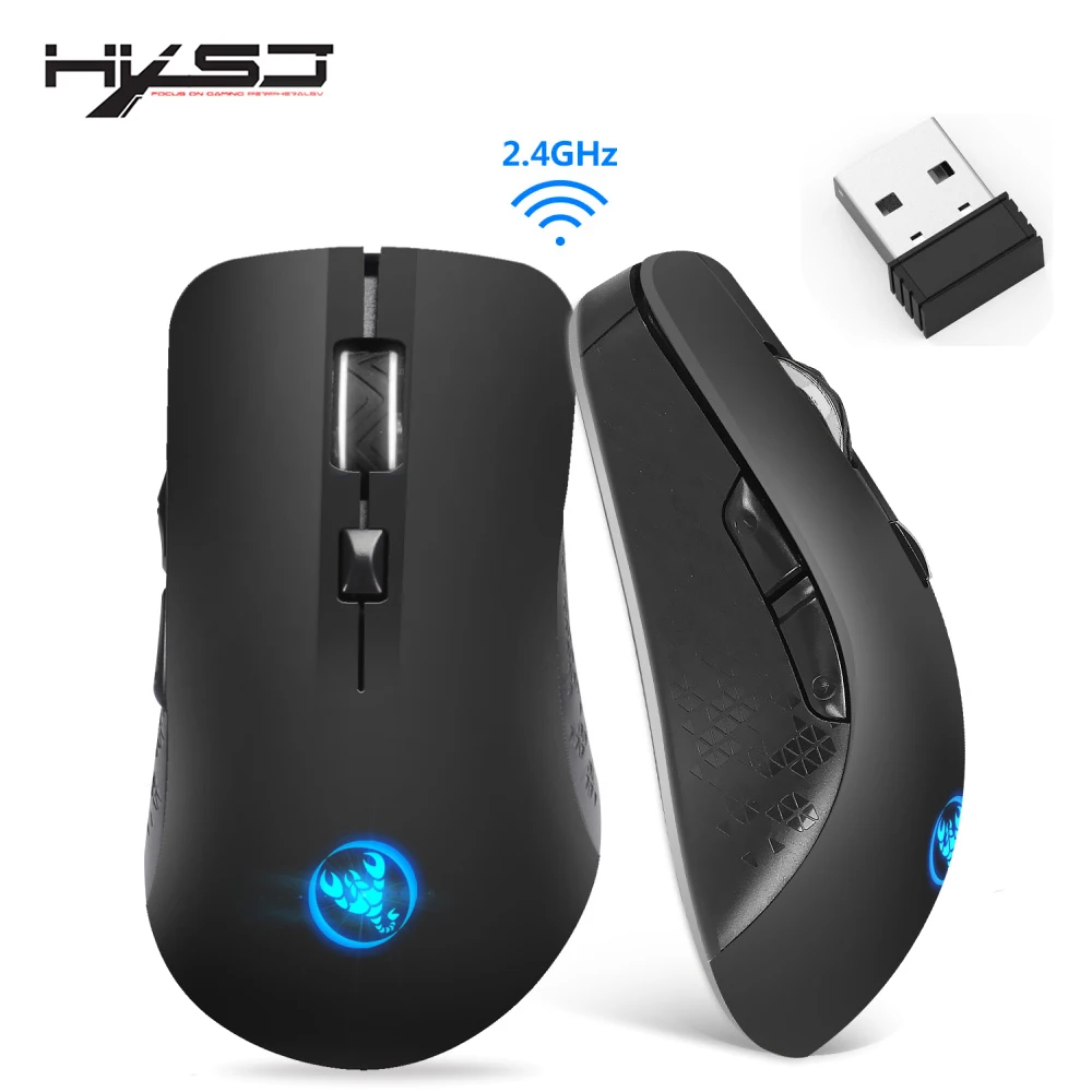 HXSJ M20 USB 2 4 GHz беспроводная мышь красочная дышащая подсветка 2400 точек/дюйм