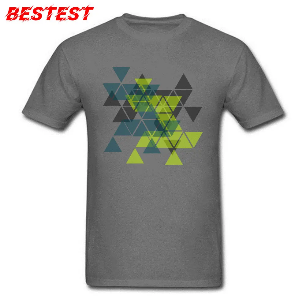 Abstract geometric pattern overlapping triangles Tops Shirts Summer/Autumn O-Neck 100% Cotton Youth T Shirts Europe Tops T Shirt Hot Sale Abstract geometric pattern overlapping triangles carbon