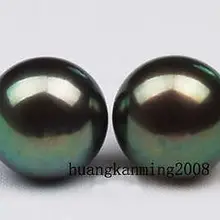 > 10-11 мм таитянские черные серьги из натурального жемчуга AAA Класс