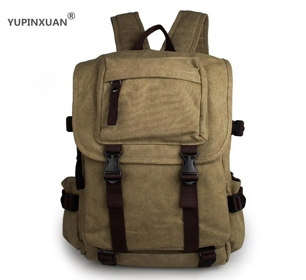 

YUPINXUAN Pure Cotton Canvas Backpacks Unisex 4 Color Options Large Capacity Daypacks Teenagers Fashion Designer School Bags