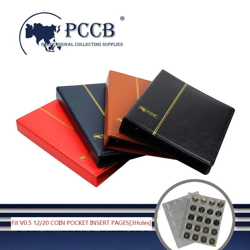 

PCCB-MINGT MICRO.V0.5 COIN ALBUM BINDERS, LEATHERETTE BINDER, COIN POCKET INSERT PAGES[3 Holes]
