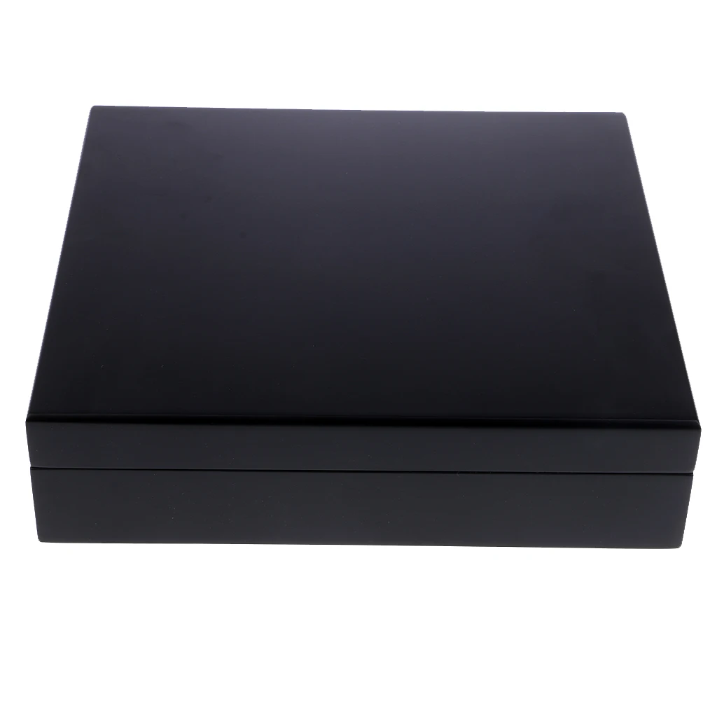 Spanish Cedar Wooden Cigar Humidor W/ Humidifier Hygrometer Cigar Box Black