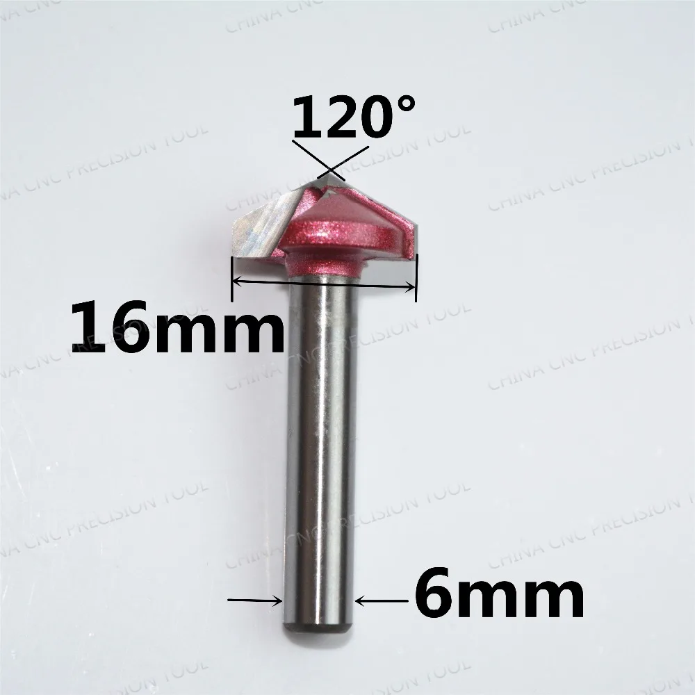 6mm*16mm*120degrees Freeshipping CNC solid carbide 3D End Mill tungsten steel woodworking insert router bit wood tools V Bit | Инструменты