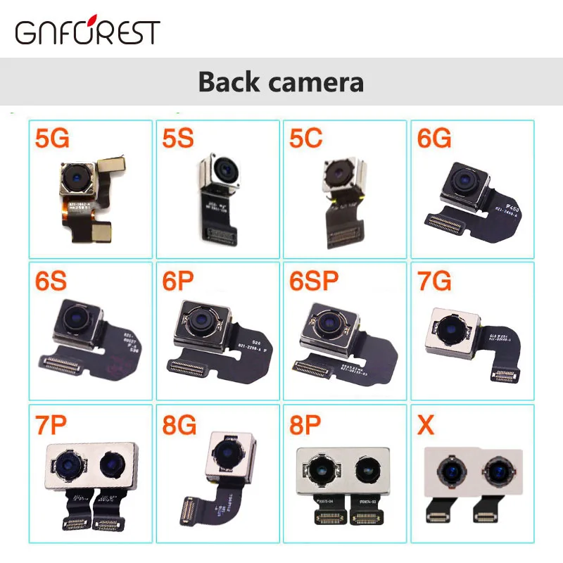 

Back Camera Rear Main Lens For iphone 5G 5S 5C 6 6 Plus 6S 6S Plus 7 7 Plus 8 8 Plus X Flex Cable