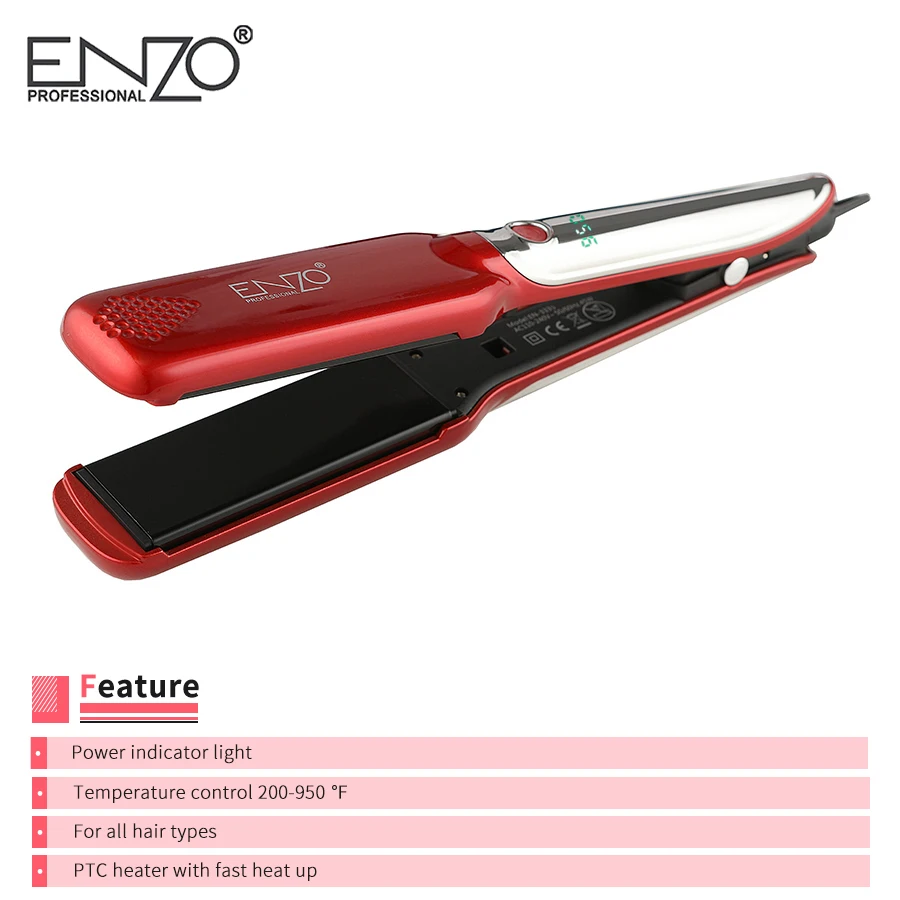 ENZO Керамический выпрямитель для волос 1,5 дюймов с ЖК-дисплеем, профессиональный выпрямитель для волос, инструменты для укладки волос