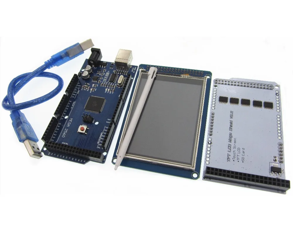 

3.2" TFT LCD Touch + TFT 3.2 inch Shield + Mega 2560 R3 with usb cable for kit