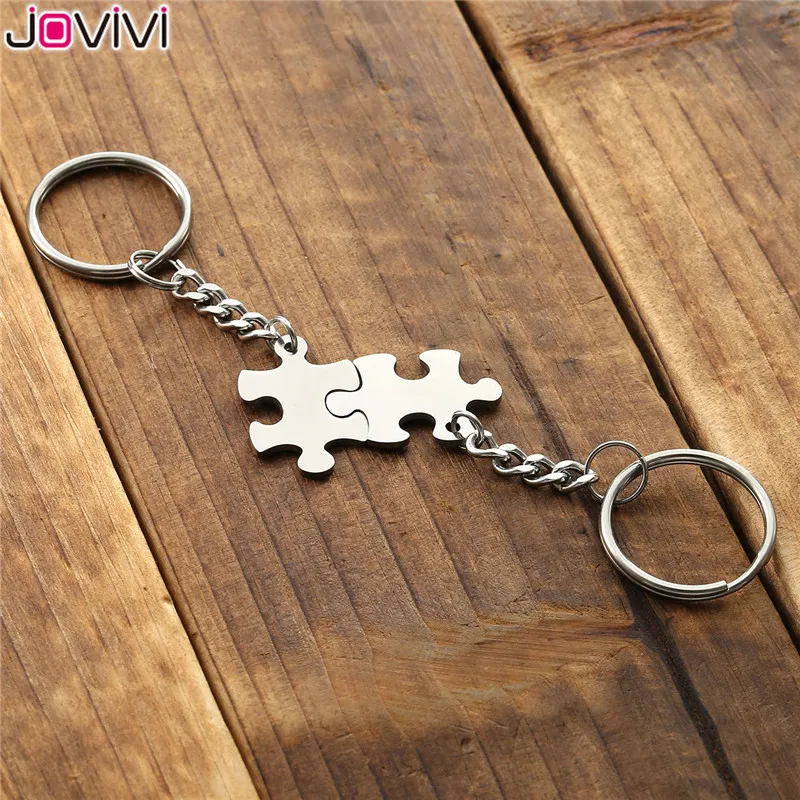 Jovivi 2 шт. брелок из нержавеющей стали головоломка пара кольцо для ключей