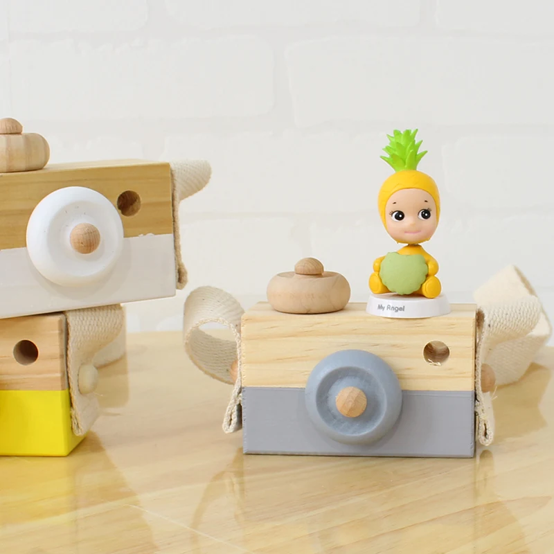 Nordic Cute Wooden Camera Toy For Children Baby Room Decoration Ornament Early Education Teaching Aids Photography Prop 9x6x3cm