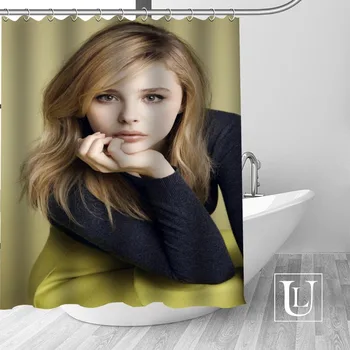 

Chloe Moretz Shower Curtains Custom Design Creative Shower Curtain Bathroom Waterproof Polyester Fabric