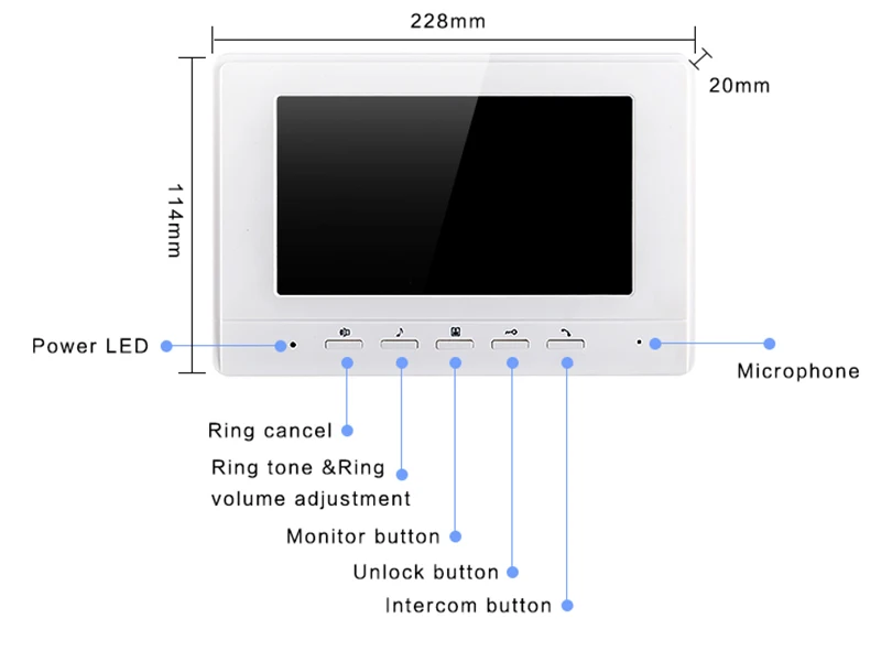 7 дюймов монитор Видео дверной телефон домофон дверной звонок Система визуальный домофон дверной звонок видео домофон дверной звонок