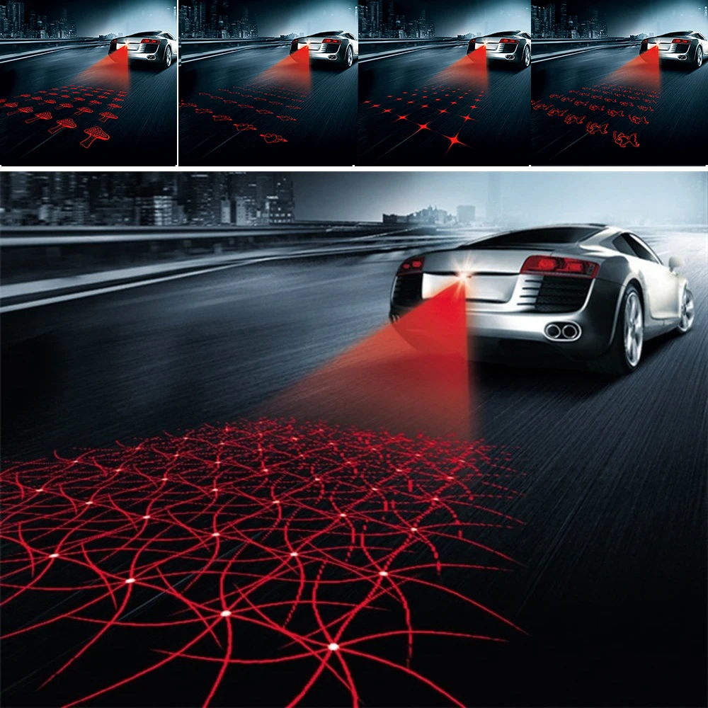Car Anti-collision Laser Fog Light Auto Anti-fog Parking Stop Braking Signal Indicators Motorcycle LED Warning Light Car-Styling Car Anti-collision Laser Fog Light Auto Anti-fog Parking Stop Braking Signal Indicators Motorcycle LED Warning Light Car-Styling