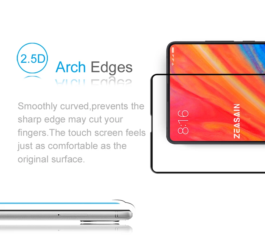 Original ZEASAIN Tempered Glass for Xiaomi Mi Mix 2 2S Xiomi Mi Mix2 S Mix2S Screen Protector 0.3mm 9H Toughened Glass Film (9)
