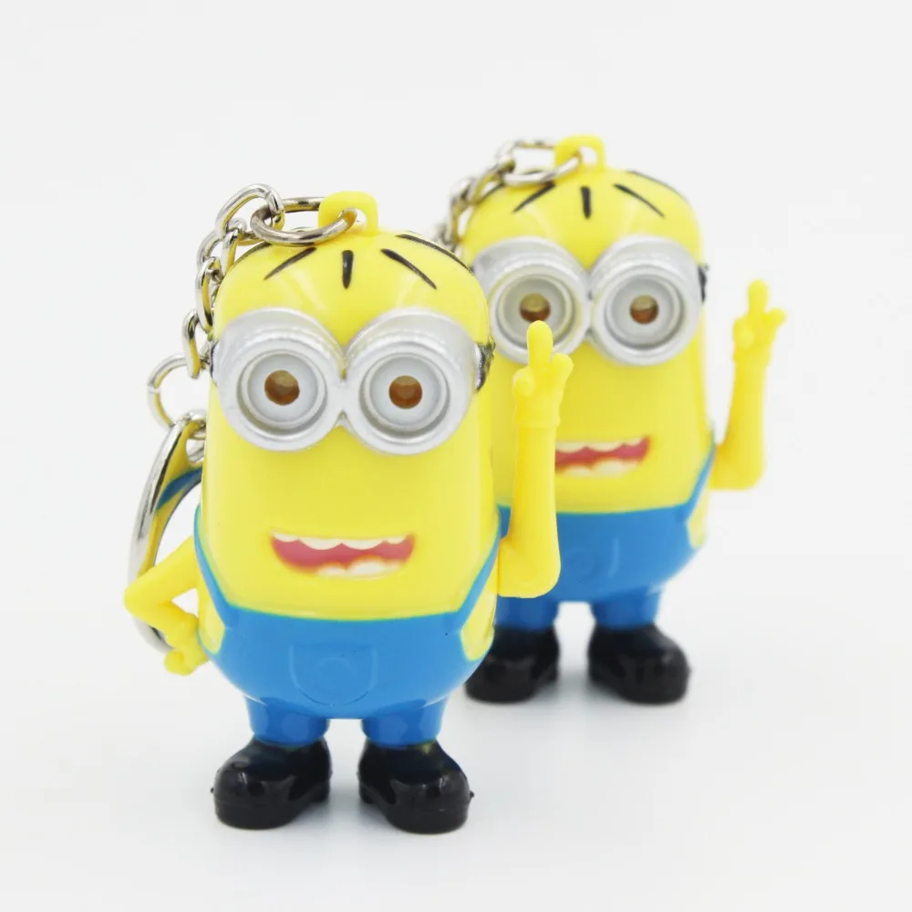 Kartun Fashion Despicable Me 2 Minions ABS Mainan LED Mata Mini
