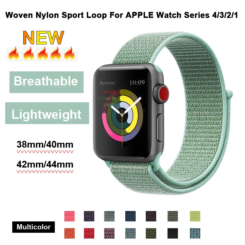 

Sport Loop Band Nylon Strap 40mm 44mm For Apple Watch Series 4 Marine Green Wristband 38mm 42mm For Iwatch 3