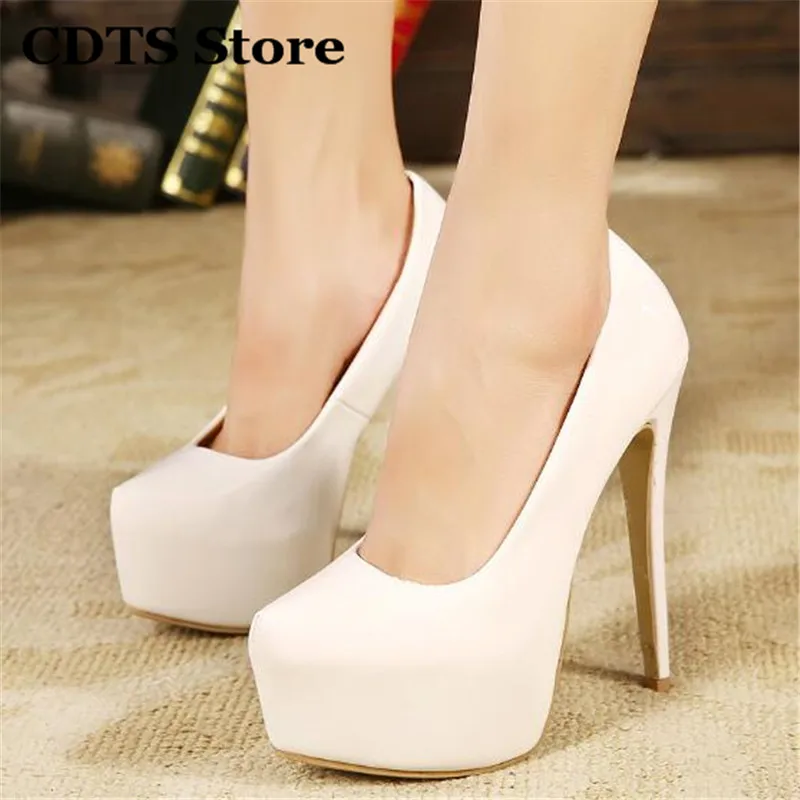Crossdresser Plus:35-43 44 Spring/Autumn Stiletto 15cm thin high heels sexy Nightclub pumps women's wedding shoes zapatos mujer