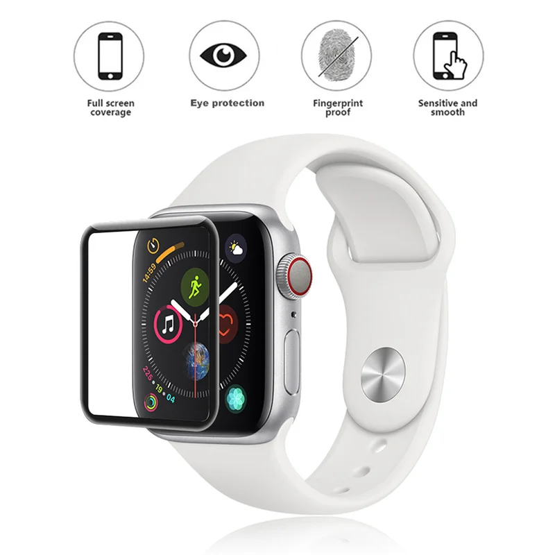 Закаленное стекло для Apple watch изогнутая пленка на поверхность 40 мм 44 Защитная