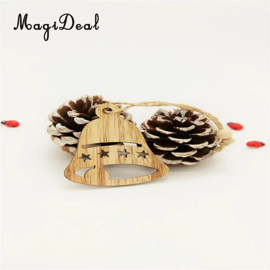 MagiDeal Vintage Style 12Pcs Assorted Wood Christmas Tree Hanging Decoration Xmas Ornament Gift Tag Embellishments Wedding Favor