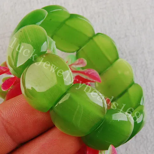 

Free Shipping Fashion Jewelry Cyan Opal Beads Stretch Bracelet 7" FG3682
