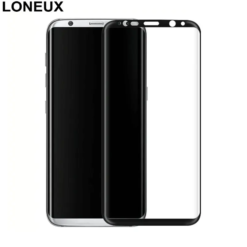 LONEUX 9H Tempered Glass For Samsung Galaxy S8 Plus 3D Clear Full Cover Screen Protector Film | Мобильные телефоны и
